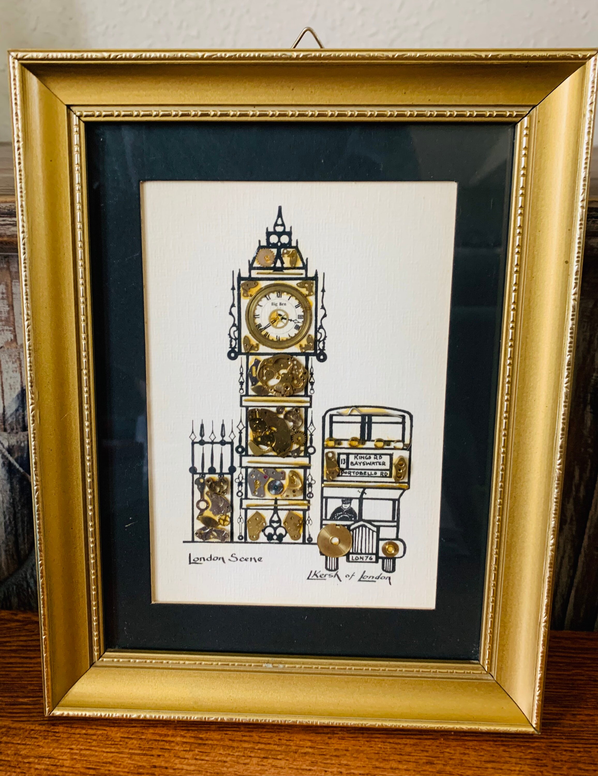 Vintage L Kersh Horological Collage Wooden Framed London Etsy
