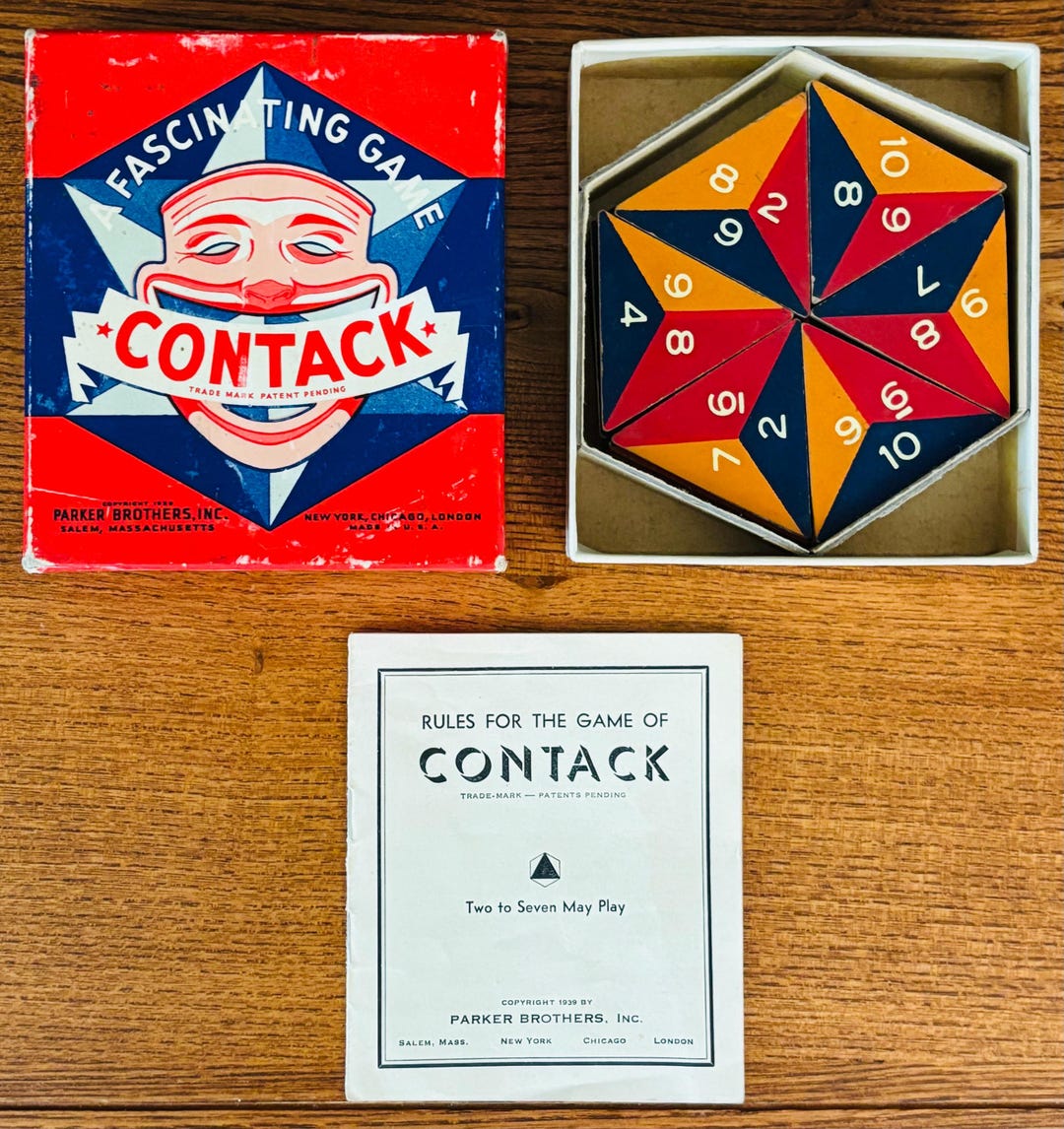 Vintage CONTACK Boxed Game - by Parker Brothers - 1939 - Etsy