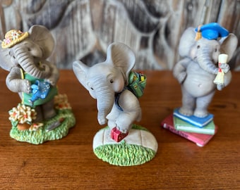 Vintage Peanut Pals Elephant Hamilton Collection - Pals of the Month Figurines by Michael Adams