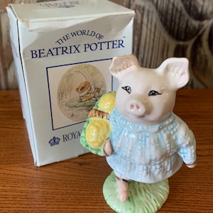 Vintage Royal Albert Beatrix Potter Porcelain Little Pig Robinson Figurine - England