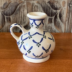 Vintage Boleslawiec Polish Hand-Made Pottery Candle Holder