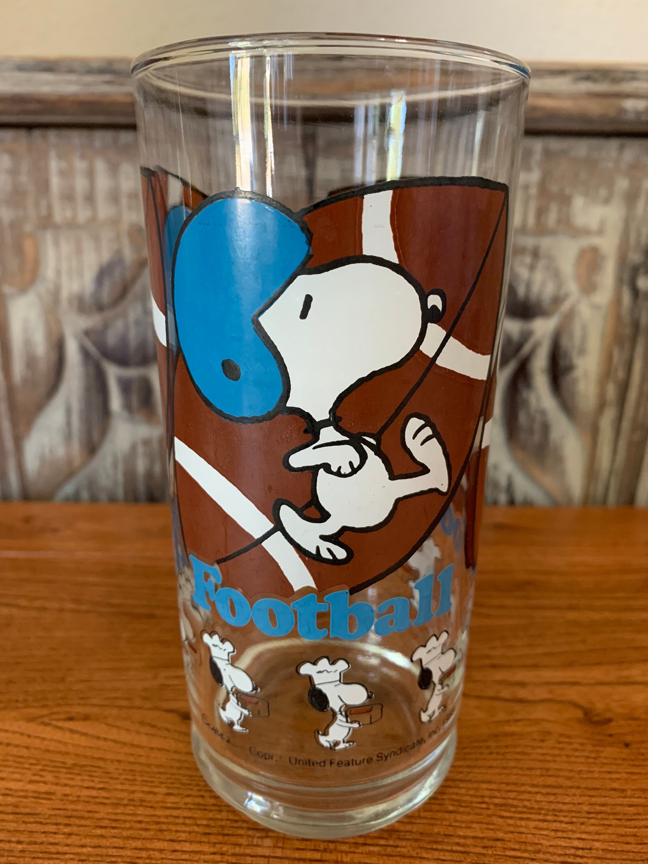 Vintage Snoopy Football Water Glass/tumbler Charles Schulz - Etsy