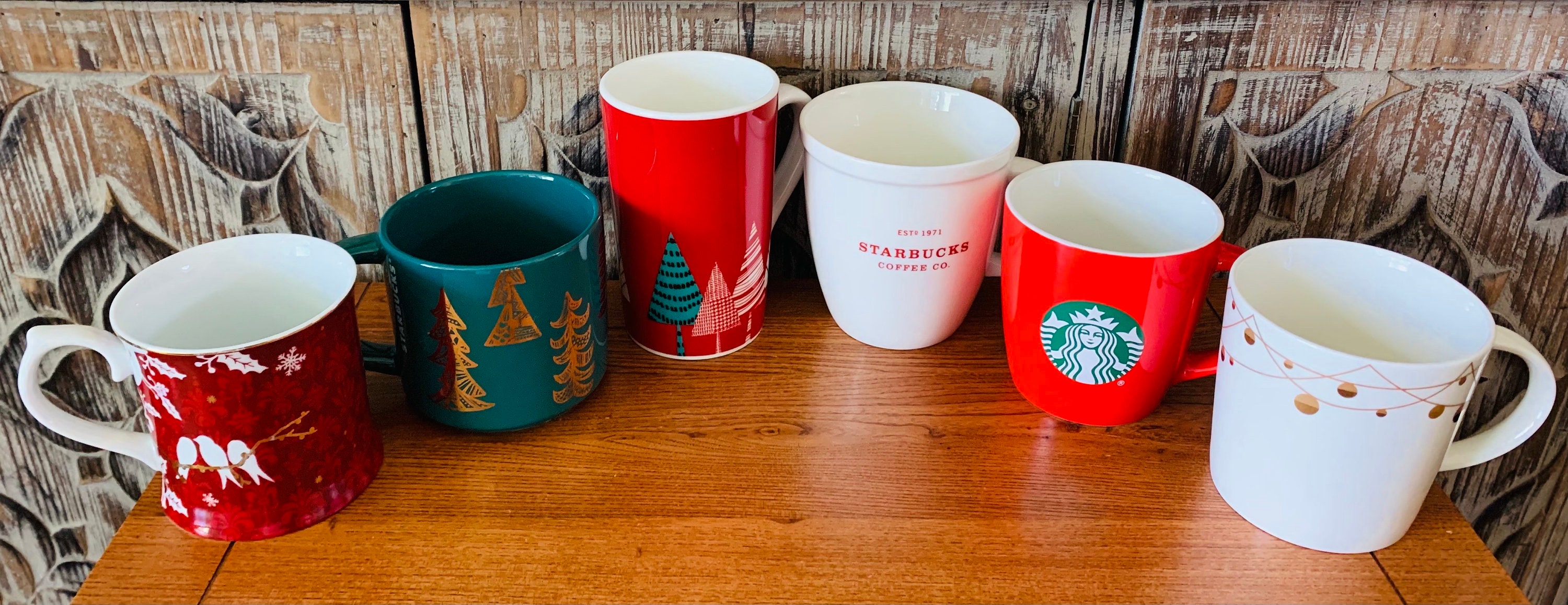 2 Starbucks Christmas holiday coffee mugs cups 2019 & 2020