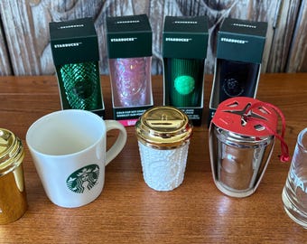 Starbucks Collectable Offering of Miniature Coffee/Espresso Cups/Key Chains/Ornaments