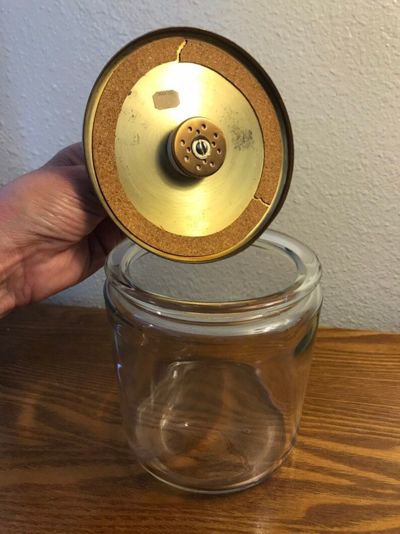 Vintage Glass Humidor/Tobacco Jar with Brass Lid Etsy