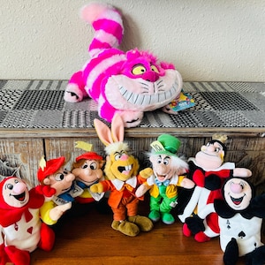 Vintage Walt Disney Alice in Wonderland Character Offering of Plush Collectable Toys