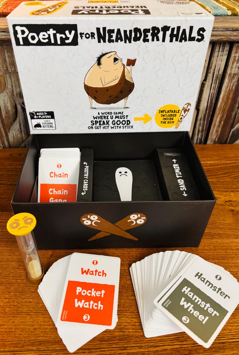 Poetry for Neanderthals Board Game with Inflatable Bat by Exploding Kittens bild 4