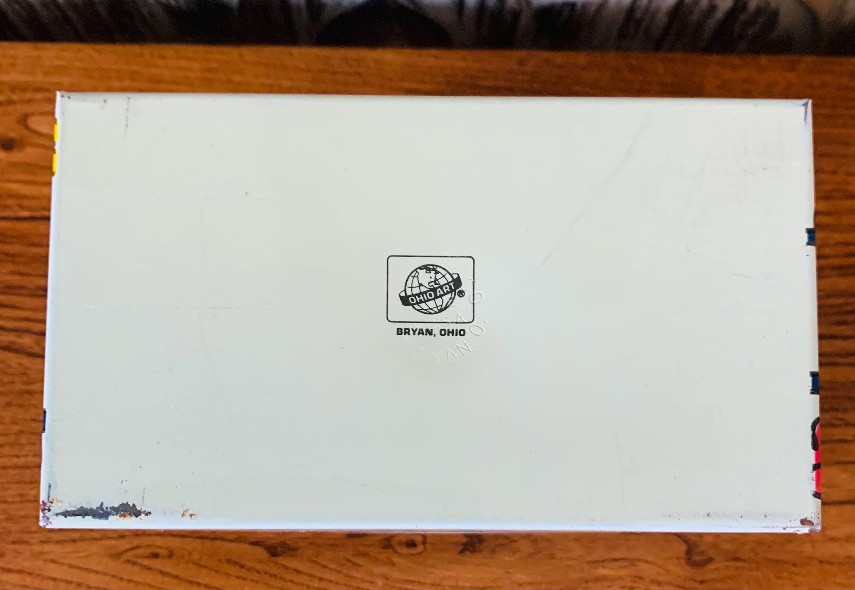Vintage Ohio Art Company Metal Recipe Box With Crazy Daisy Pattern