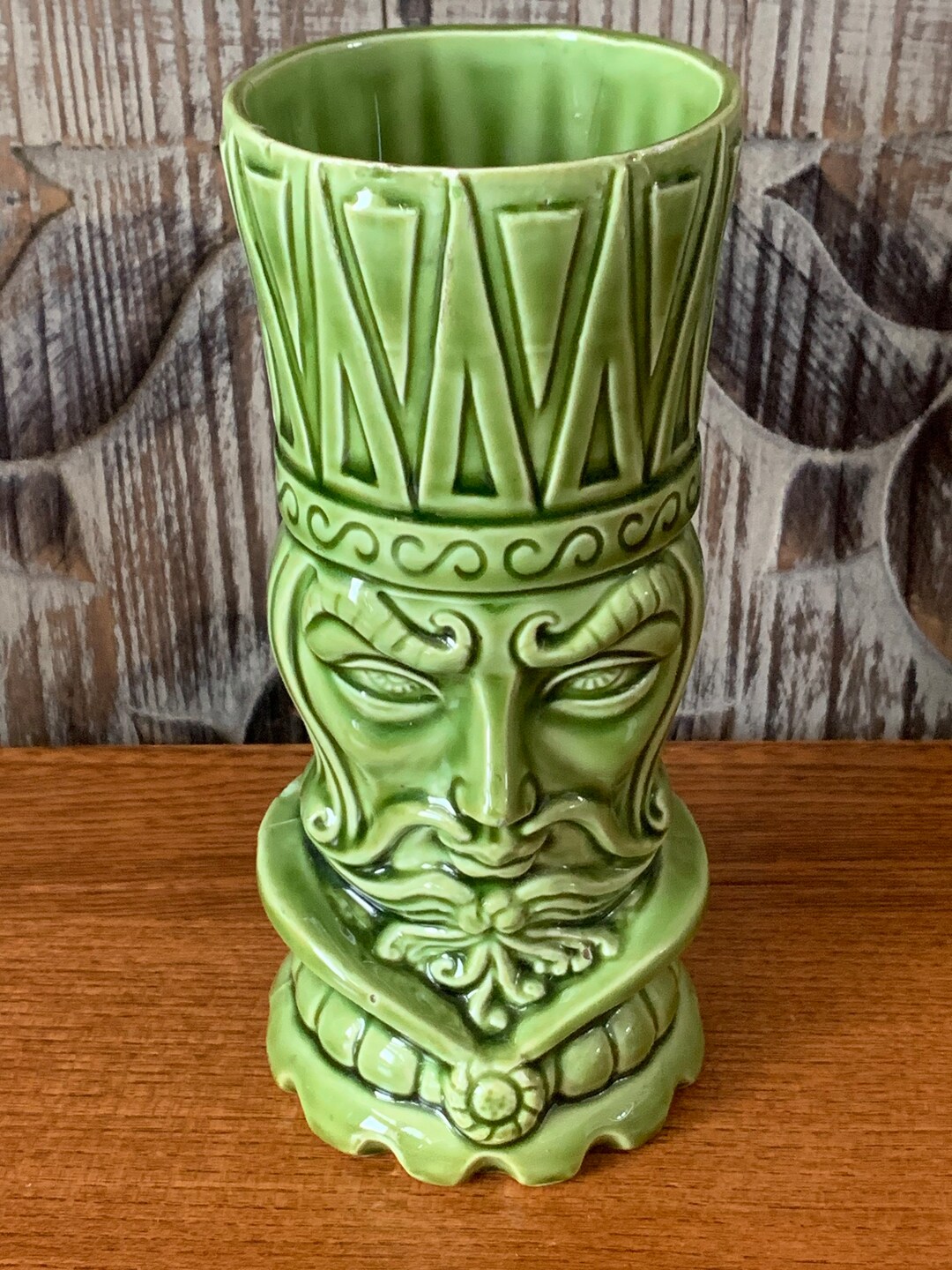 Vintage Green Ceramic King Chess Piece Cocktail/tiki Mug Decor Etsy