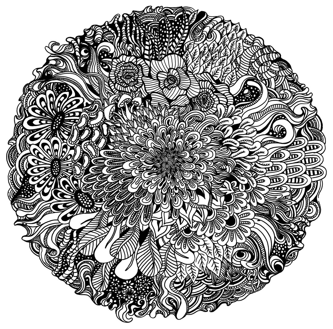 Poster Mandala Coloring Book Big Print 80 X 80 Cm Coloring Book for ...