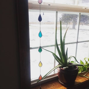 Chakras Suncatcher- Stained Glass Suncatcher Strand- Bohemian Decor- Whimsical Accent