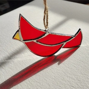 Stained Glass Cardinal Suncatcher, Ornament- When Cardinals Appear Angels are Near