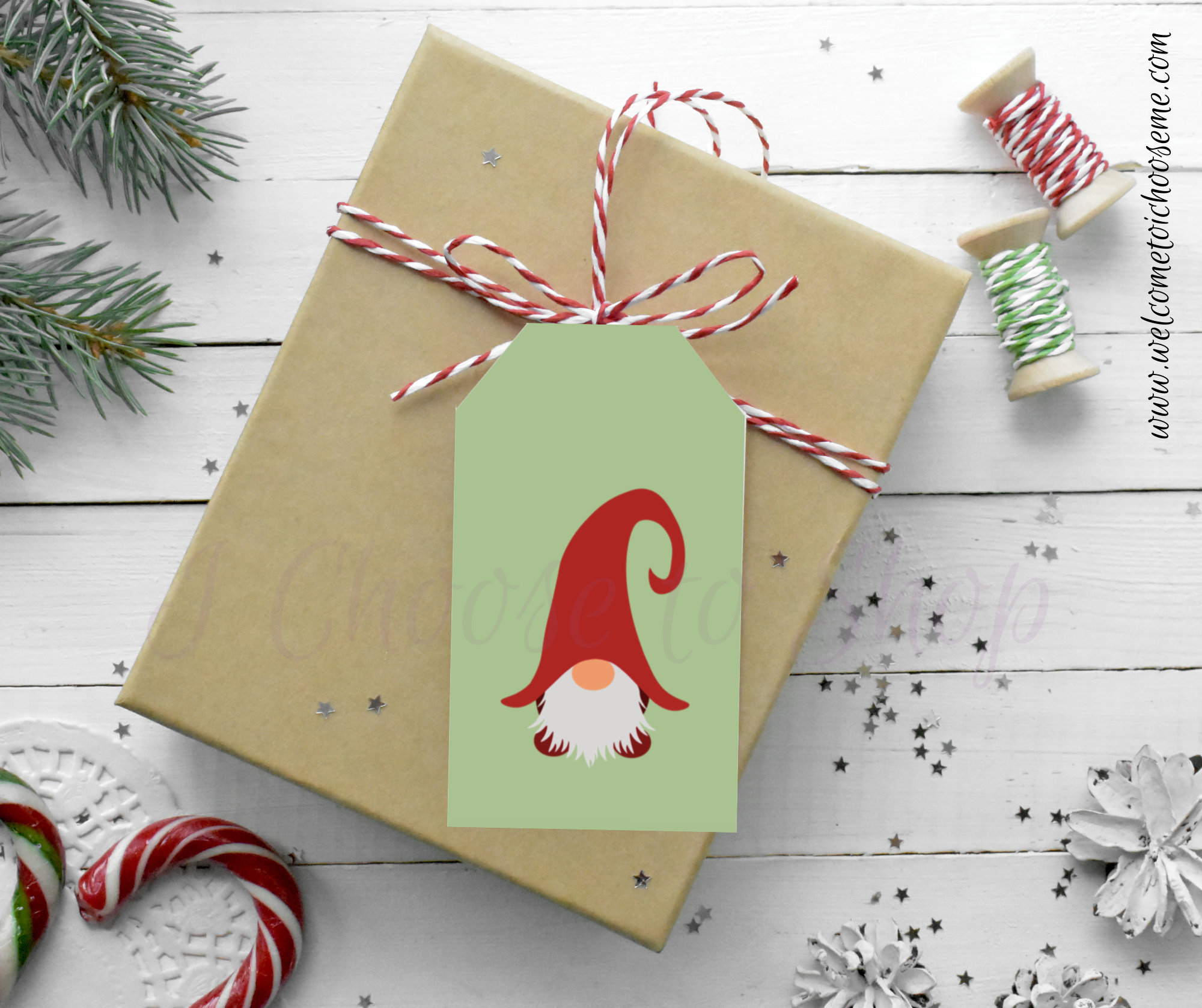 Printable Gnome Christmas Gift Tags | Etsy