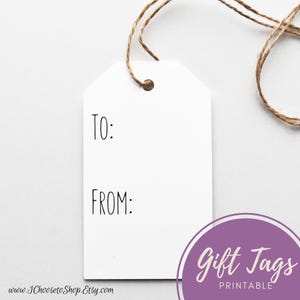 Printable To From All Occasion Gift Tags, Thank You Tags, Happy Birthday Tags