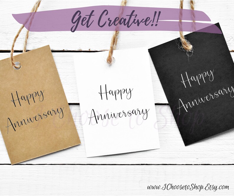 Printable Happy Anniversary Gift Tags, Party Favor Tags - Etsy