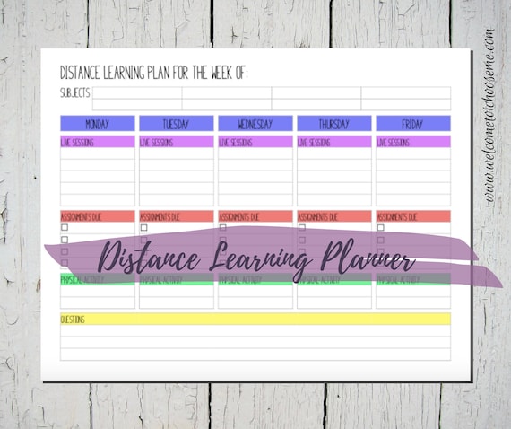 Printable Distance Learning Planner | Etsy