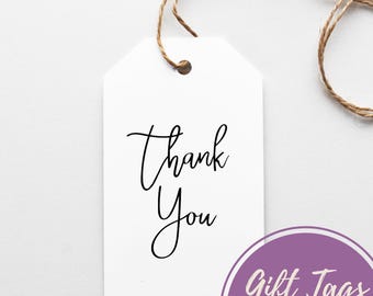 Printable Thank You Gift Tags, Party Favor Tags