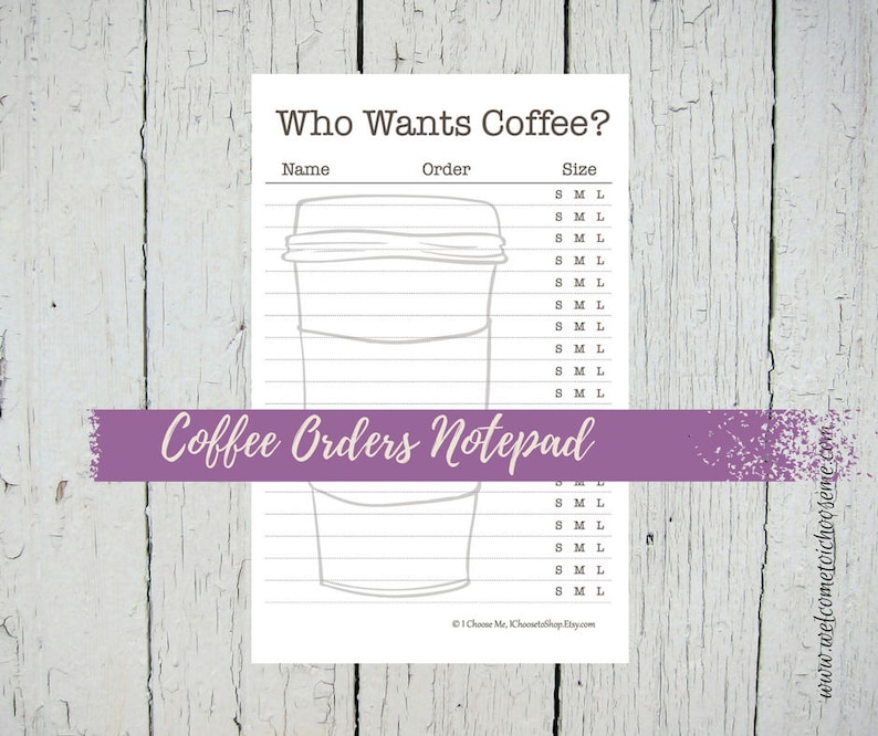Who Wants Coffee Large Notepad Masculine Notepad Office Notepad Coffee Orders Notepad Lined Notepad 50 page Notepad Mocha