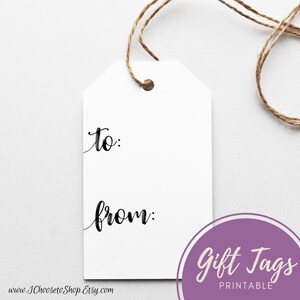 Printable To From All Occasion Gift Tags, Thank You Tags, Happy Birthday Tags