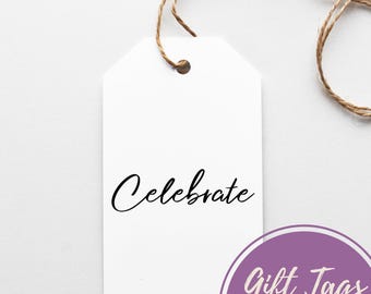 Printable Celebrate Gift Tags, Party Favors Tags