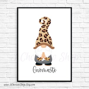 Gnomaste Yoga Gnome Printable Art, Gallery Wall Art