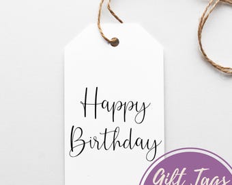 Printable Happy Birthday Gift Tags, Party Favor Tags