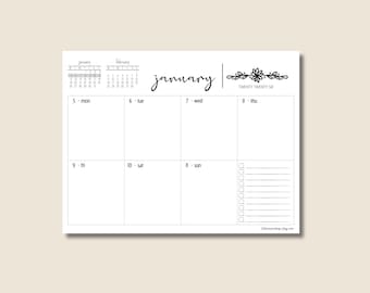 Weekly Planner Calendar Notepad, Dated Desktop Daily Agenda Memo Pad