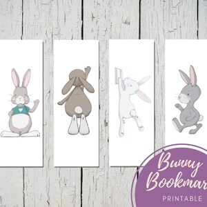 Printable Bunny Bookmarks, Set of Eight Bookmarks