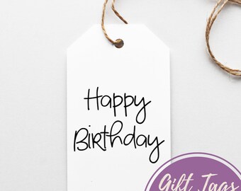 Printable Happy Birthday Gift Tags, Party Favor Tags