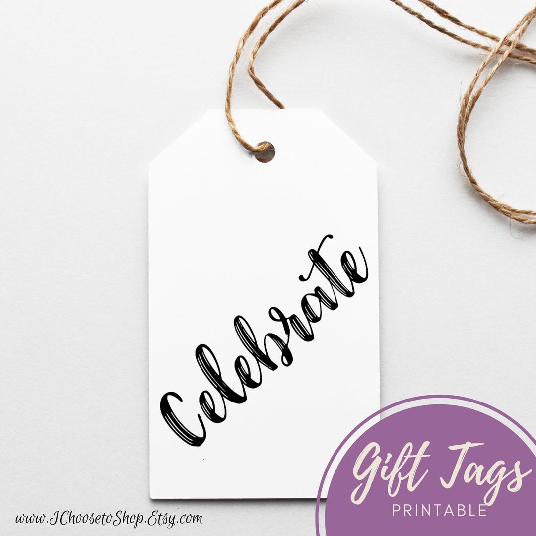 Printable Celebrate Gift Tags, Party Favor Tags - Etsy