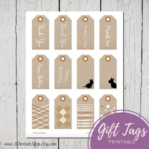 Printable All Occasion Gift Tags, Thank You Tags, Happy Birthday Tags