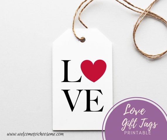 With Love Red Heart Gift Tag