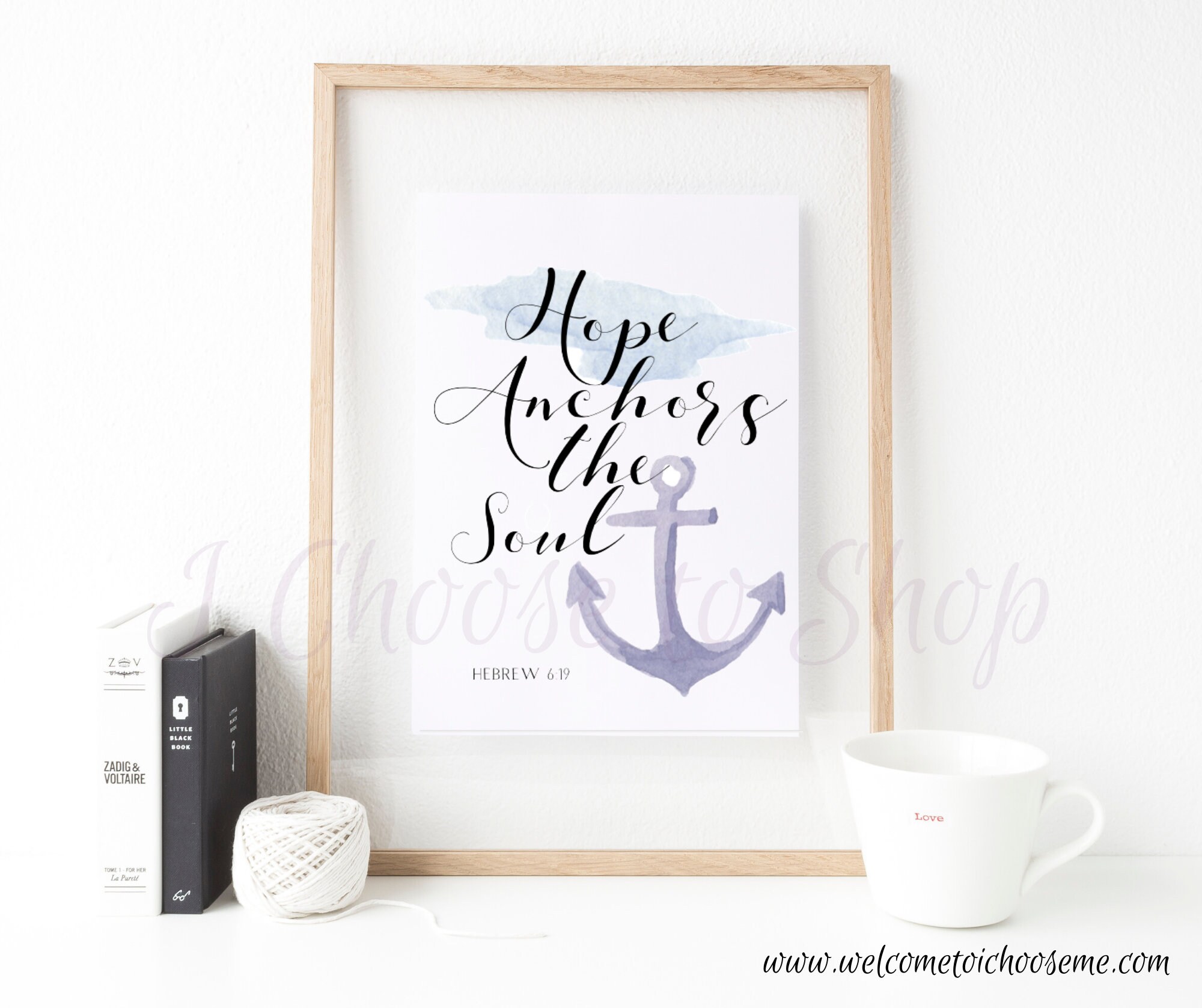 Anchor Printable Art Quote, Hope Anchors the Soul, Printable Gallery ...