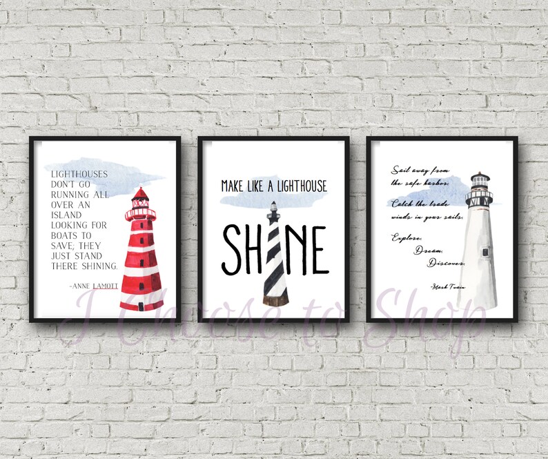Lighthouse Printable Art Quote Gallery Wall Art Etsy