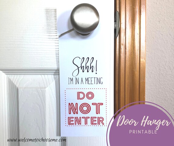 Printable Door Hanger Sign I'm in a Meeting | Etsy