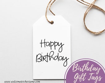 Printable Happy Birthday Gift Tags, Party Favor Tags