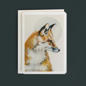 Cartão de felicitações de raposa em aquarela - "Solstício de inverno" A6 - Desdobrável - Em branco por dentro - Feito por artista - Qualidade giclée/arquiv.