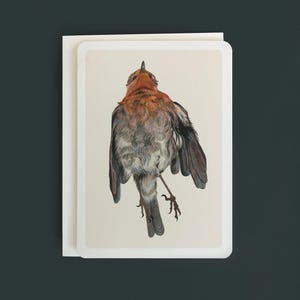 Cartão de felicitações do Robin Europeu - "Robin No.3" A6 - Desdobrável - Em branco por dentro - Feito pelo artista - Qualidade Giclée / Arquivo