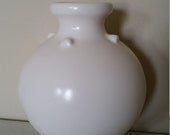 vintage white royal haeger candlestick holder pedestal ball shape - porcelain ceramic candle holder retro art pottery - fat boy decor home