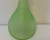 green beehive anchor hocking water bottle 1930 - 1940 era frigidaire - frosted depression glass vase - satin decanter - retro art deco