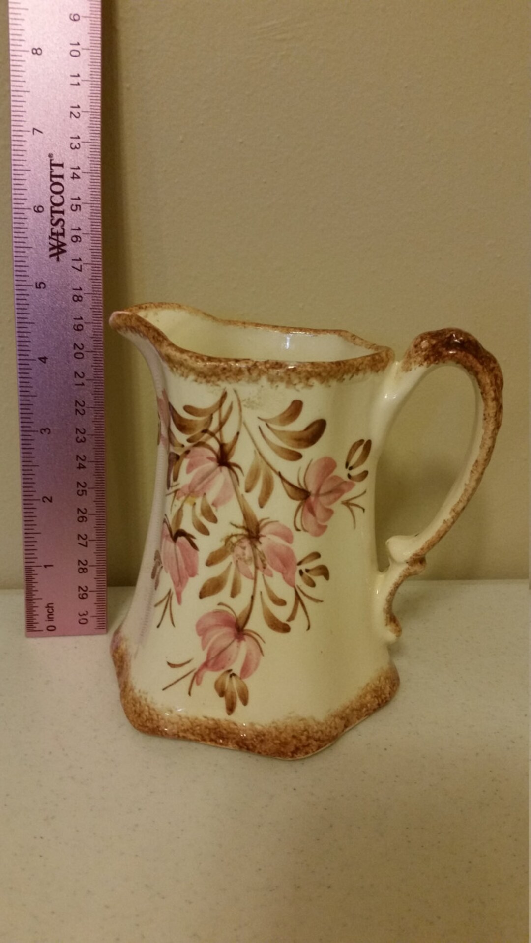 Vintage Clinchfield Artware Pottery Ironstone Pitcher Erwin Tn 1940 Era