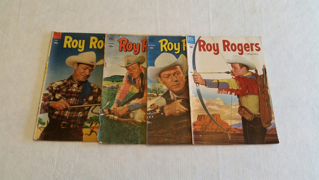 4 Antique Roy Rogers Comic Books Western Cowboy Indian - Etsy