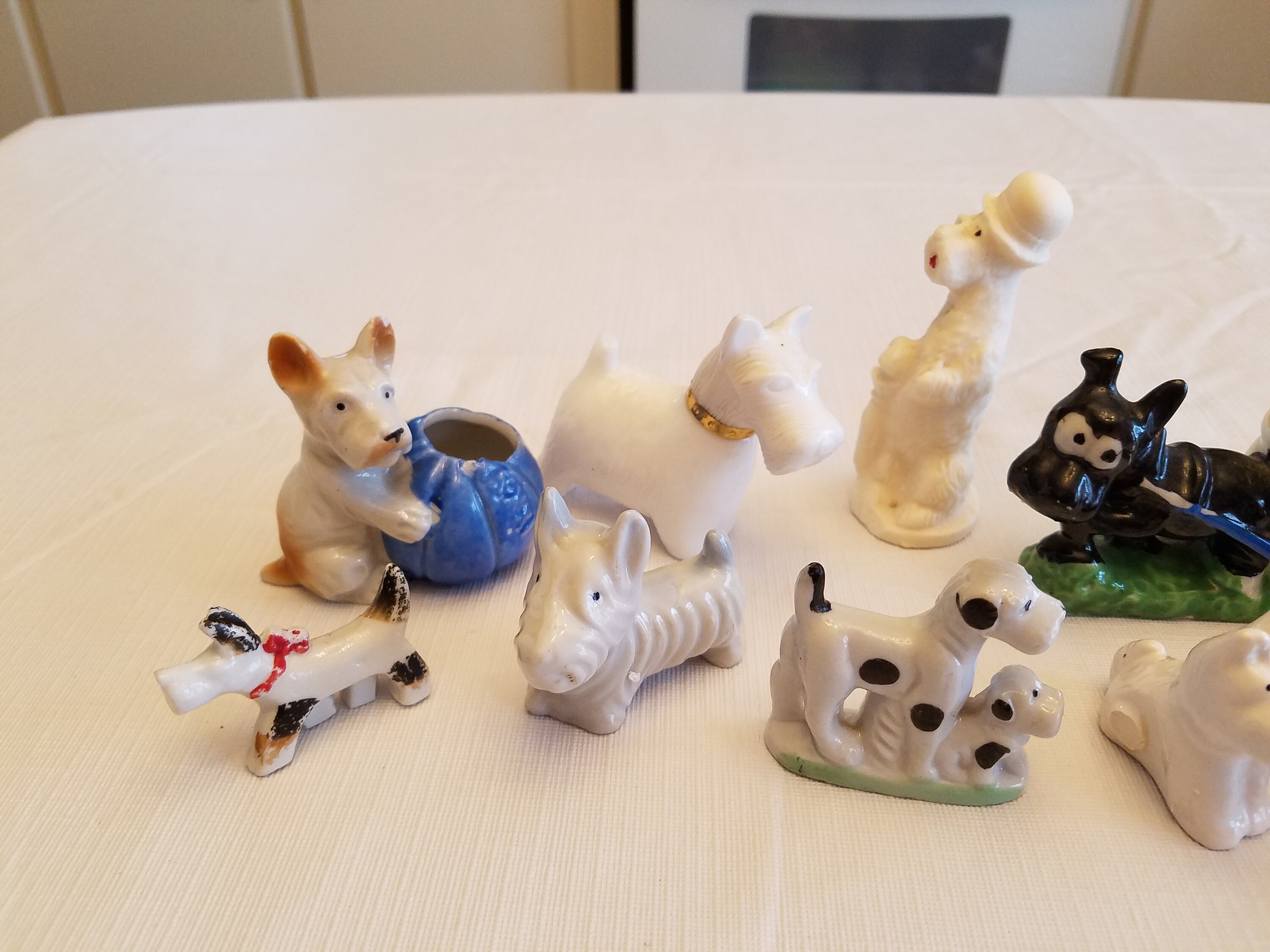 11 antique porcelain ceramic scottie dogs & 1 donkey ashtray | Etsy