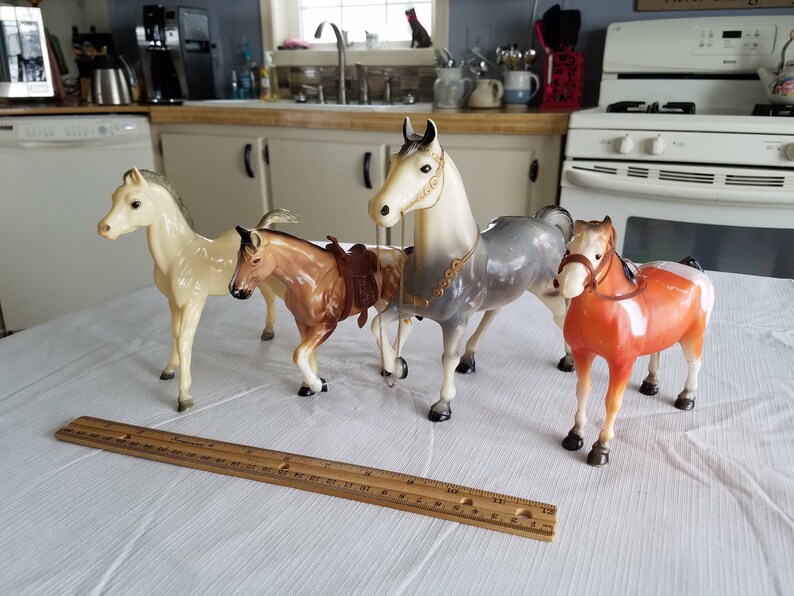 4 Antique Plastic Toy Horses Breyer & Hong Kong 1960 S Etsy UK