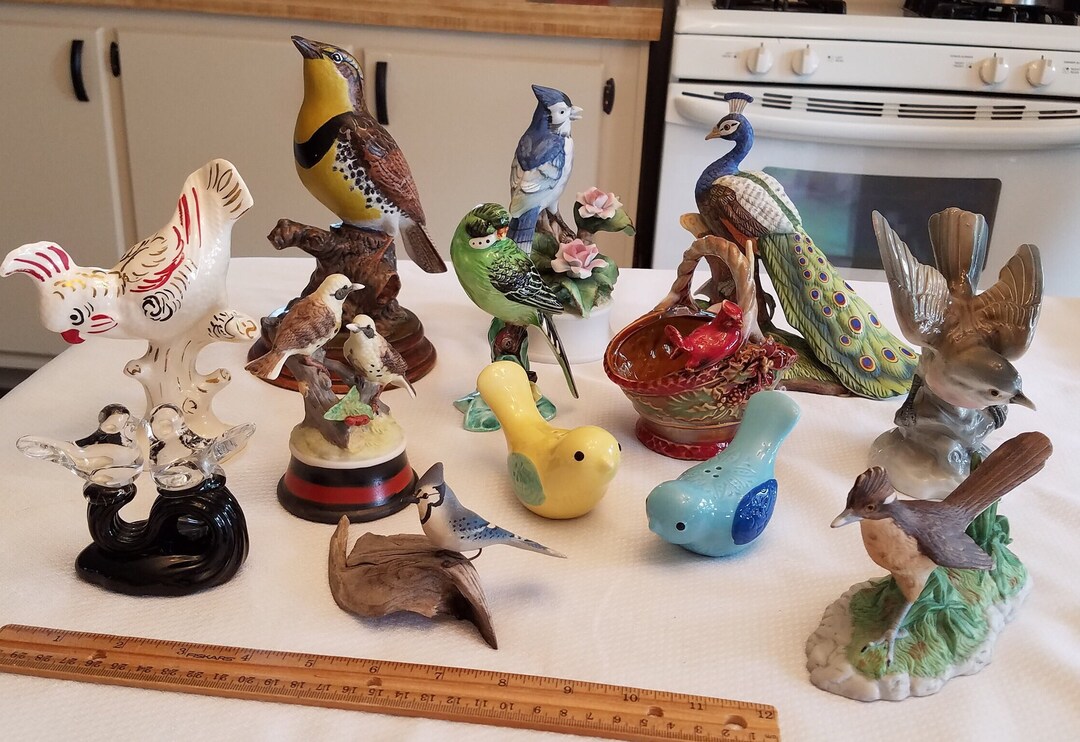 13 Vintage Bird Figurines Collection Porcelain Ceramic Song & Exotic