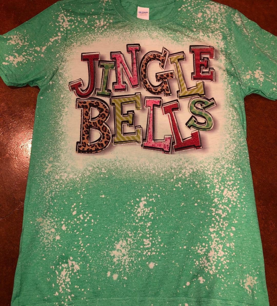 Adult Unisex Size Jingle Bells Irish Green Bleached Tshirt Etsy