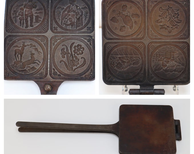 Vintage Cast Iron gf Bratzeli Cookie Iron 272A & 272B, 18 Etsy