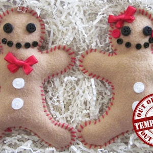 Felt Gingerbread Cookie Ornament  (Handmade)
