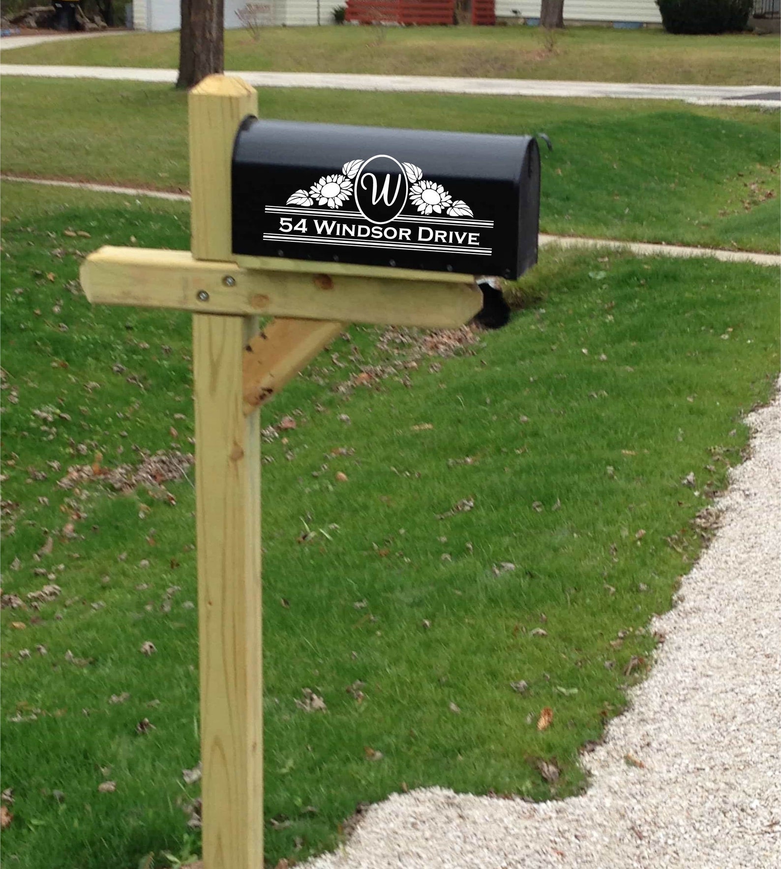 Personalized Mailbox Decal With Sunflowers Etsy