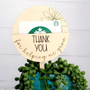 Teacher Appreciation Gifts, End Of Year Teacher Gift, Thank You For Helping Me Grow Plant Stake, Gift Card Holder, Daycare Teacher